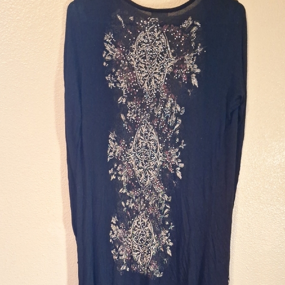 Vocal Black Long Sleeve Dress with Floral Accents - Picture 5 of 6